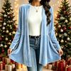 Women's Velvet Cardigan Long Sleeve Loose Fit Casual Open Front Sweater