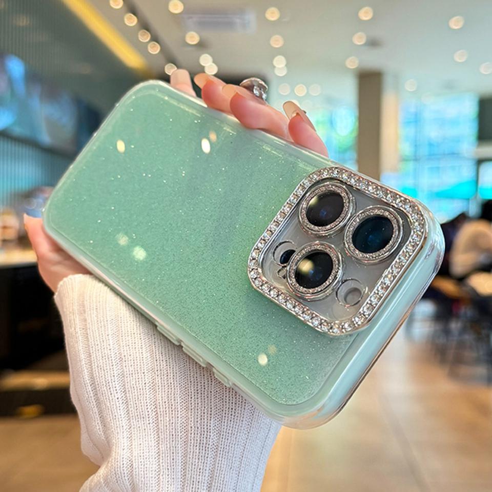 

Luxury Bling Glitter Transparent Silicone Phone Case For iPhone 16 15 14 13 12 11 Pro Max Plus Clear Protector Shockproof Cover For iPhone 13 Pro