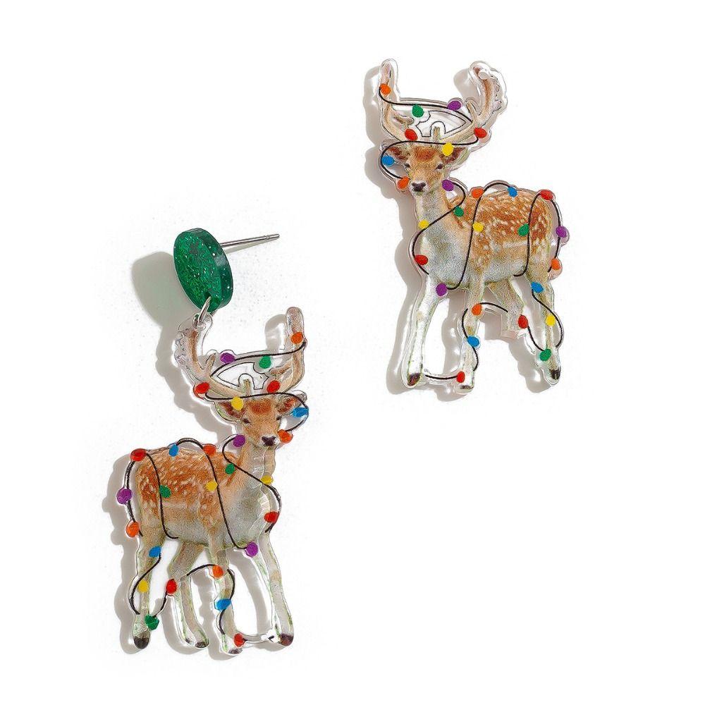 Jewelry Elk Pendant Cat Xmas Earrings Studs Fashion Quicksand Dangle Earrings  New Year
