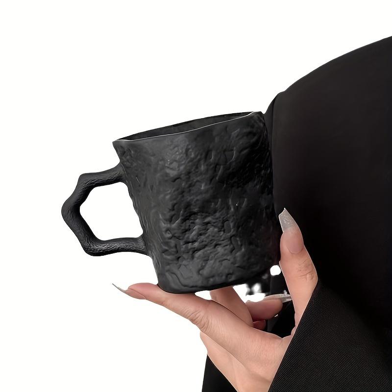 

Irregular Rock Handle Glacial Pattern Glass Mug High Value Drink Cup Niche Cold Beverage 101-200ml