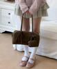 Mellotory Twin Baguette Suede Bag (Brown)