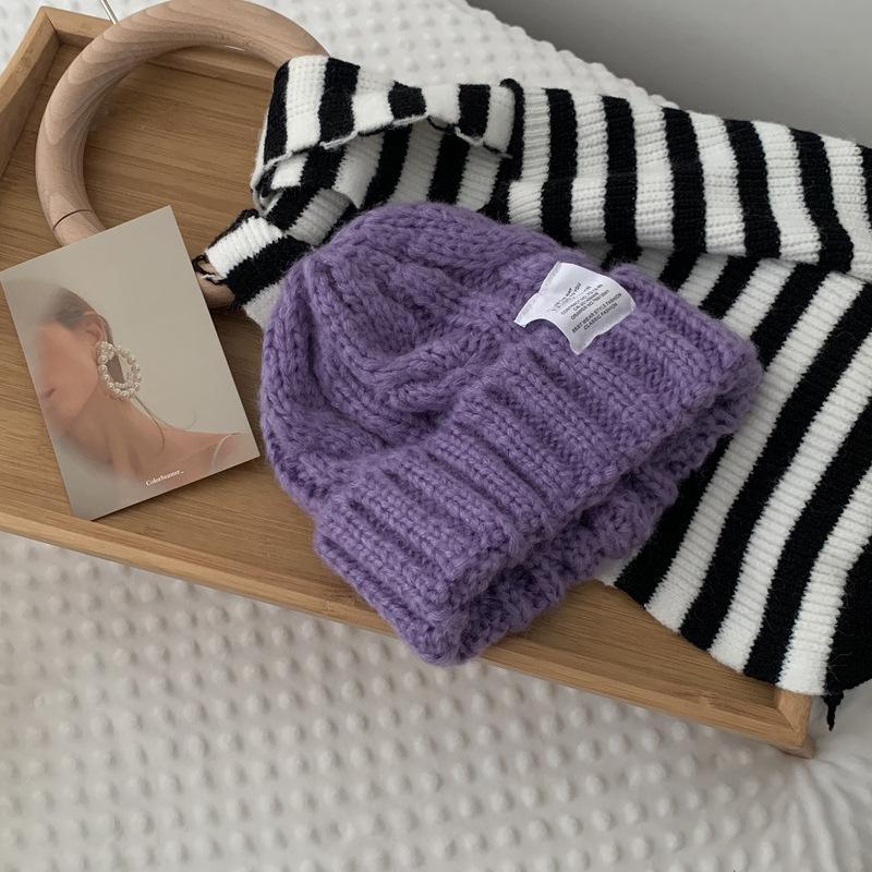 Women's Winter Thick Knitted Hats for Students In Autumn and Winter Warm Ear Protection Cold Hats for Students
