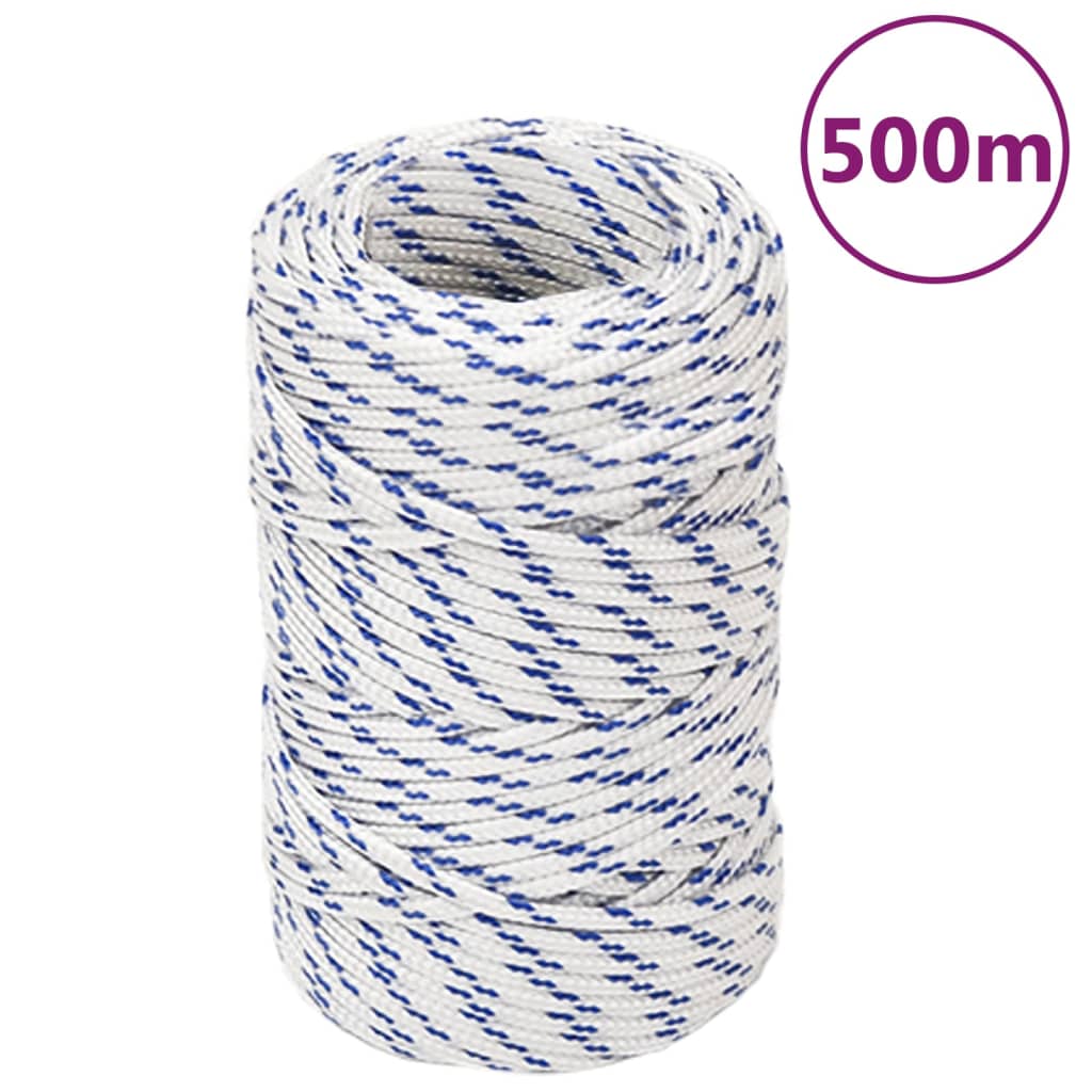 Vidaxl Linka Żeglarska, Biała, 2 Mm, 500 M, Polipropylen