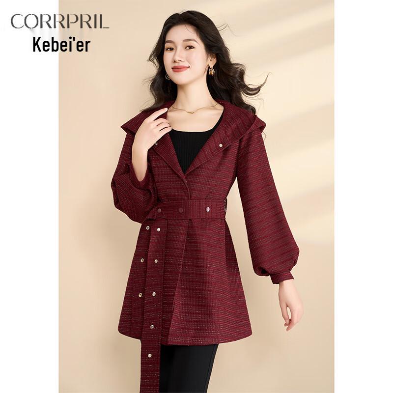 

Kebeier Women s Fashion Hooded Mid-Length Coat L