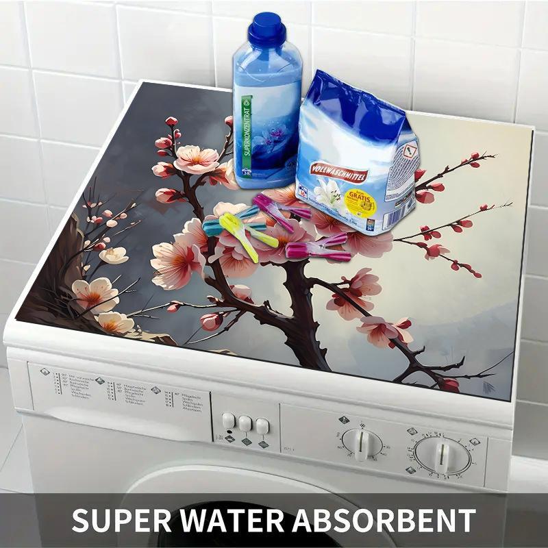 1Pcs Rubber Drying Mat With Flower Pattern  For Coffee Shop Restaurant Kitchen Carpet Tableware Durable Diatom Mud Table Mat Pet Mat Coffeeware