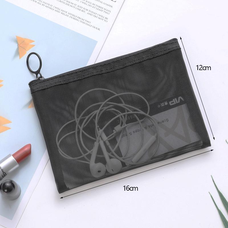 Nylon Mesh Cosmetic & Toiletry Bag Set for Travel & Home