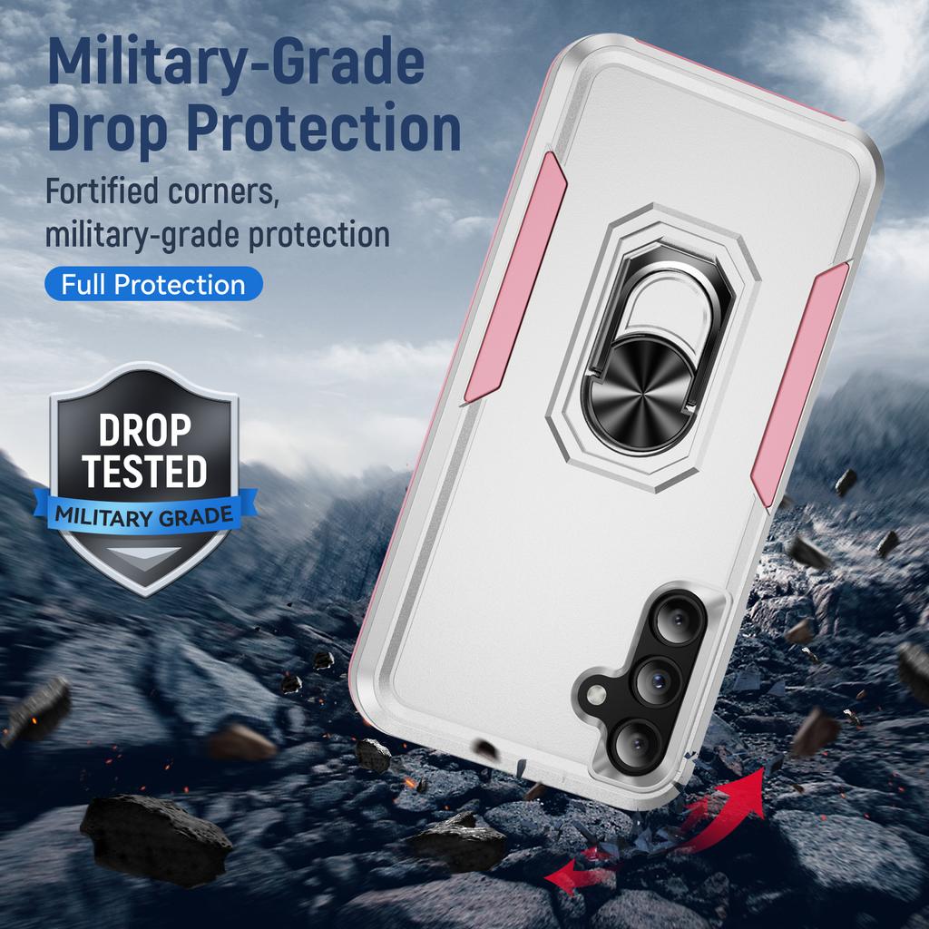 For Samsung Galaxy A15 5G/A15 4G Case Military Grade Ring Kickstand PC+TPU Phone Cover