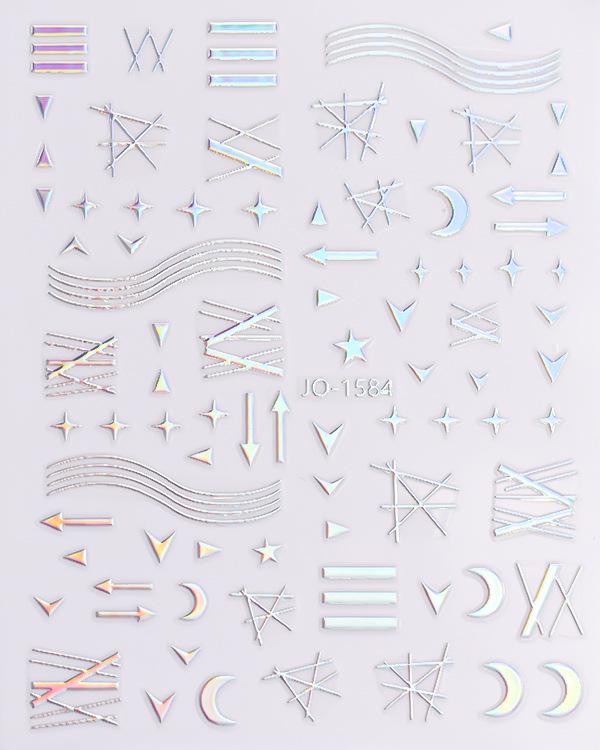 Aurora Style Silver Nail Stickers - Hot-Selling Nail Decals in Stock