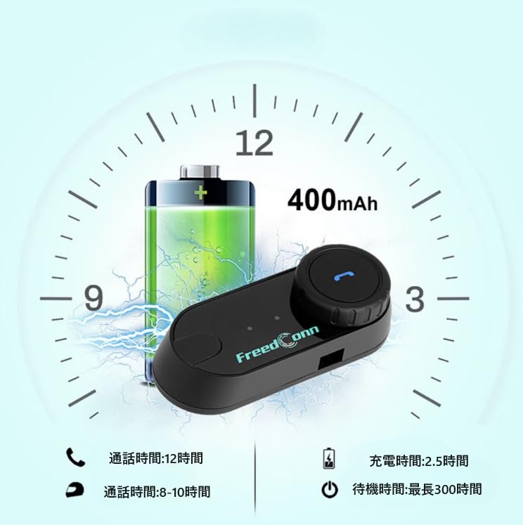 Freedconn TCOM-VB Motorcycle Incom, Music Sharing, Bluetooth 5.0, FM Radio, Supports Pairing with Other