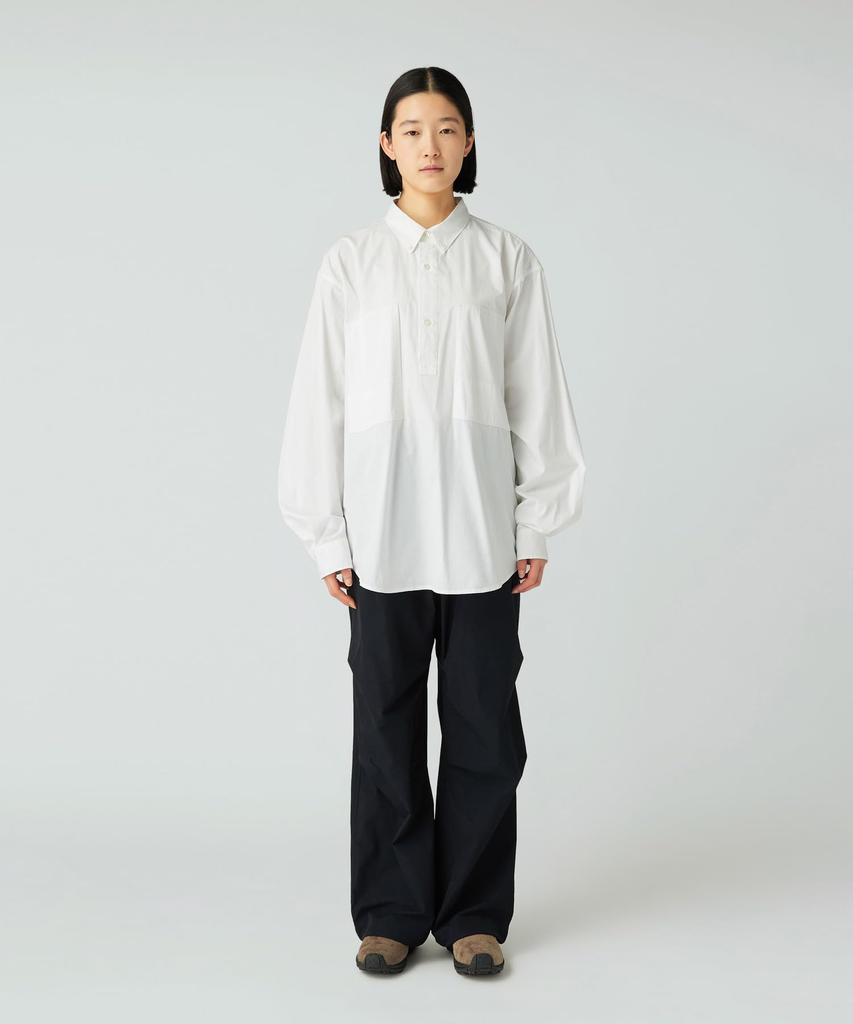 Snow Peak Organic Cotton Pullover Shirt Long and Size White SH-25AU004, Sleeve, Men's Women's, L,