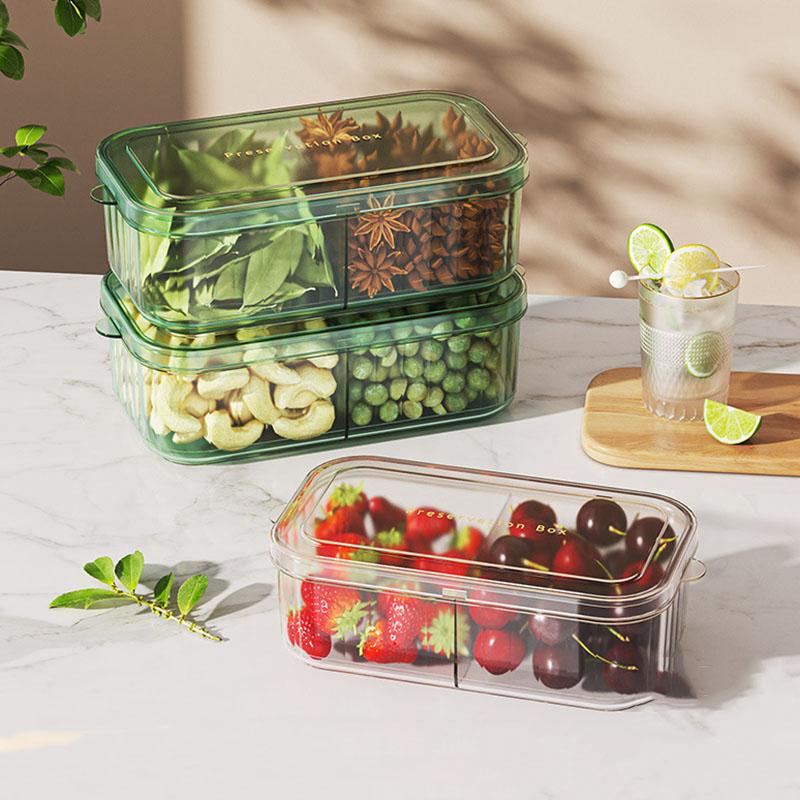 Refrigerator Fresh-keeping Box Kitchen Ingredient Storage Box Compartment Onion, Ginger, Garlic Grain Box Snack Fruit Sealed Box
