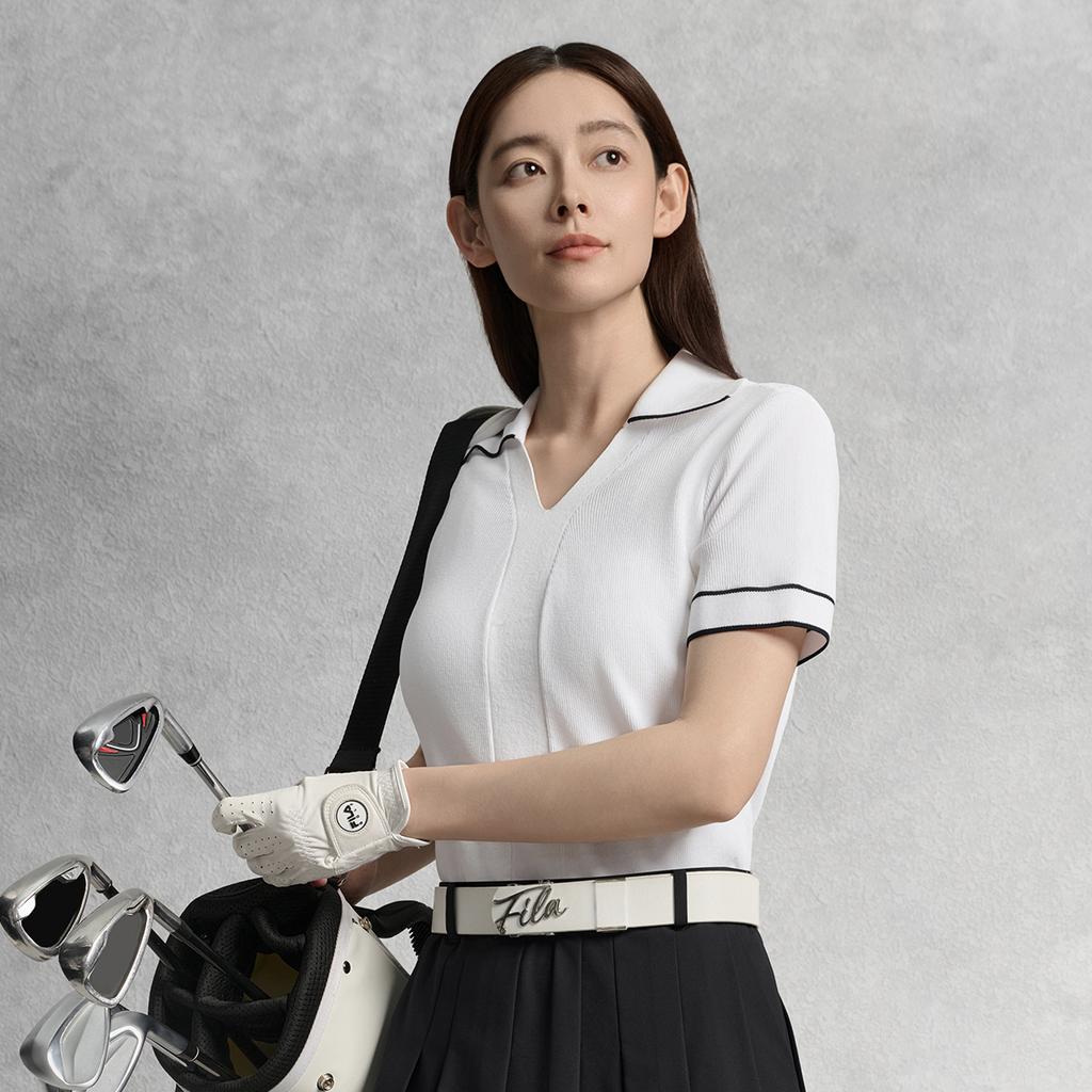 FILA Golf Classic Versatile Short Sleeve Polo Shirt Women tops A11W535405F-WT