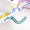 Colorful Glass Straws Reusable Drinking Straw Spiral Shape Easy to Use Clean