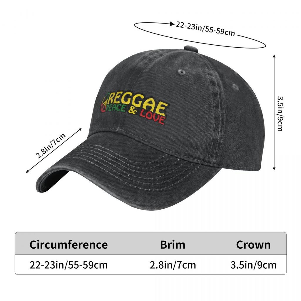 Reggae Music Peace And Love With Peace Symbol Baseball Caps Peaked Cap Rasta Flag Lion Sun Shade Hats for Unisex Women