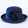 Elegant Women'S Hats Fashion  Winter Bowler Fedora Ladies Wool Round Hat Autumn Vintage Party Fedoras Church Felt Top Hat