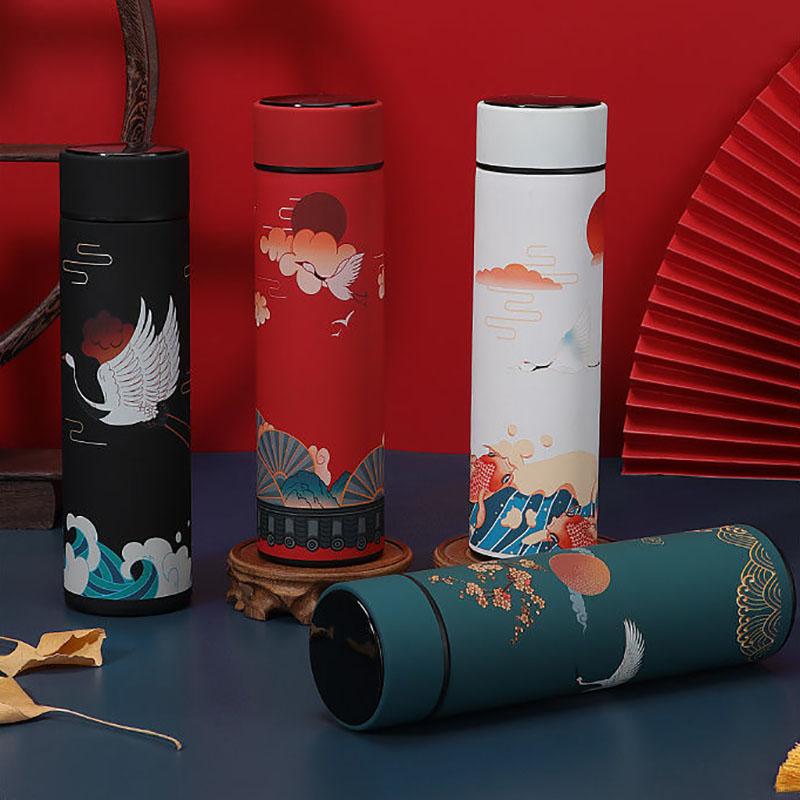 Intelligent Temperature Display Thermos Cup Chinese Style Trend Creative Water Cup Literary Male and Female Students Portable Tea Cup