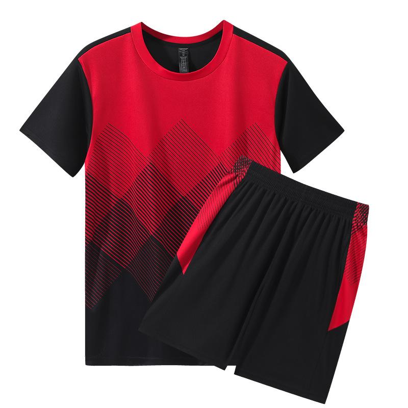 Letní neformální sportovní set s krátkým rukávem Dvoudílný oversized set kraťasů rychleschnoucí