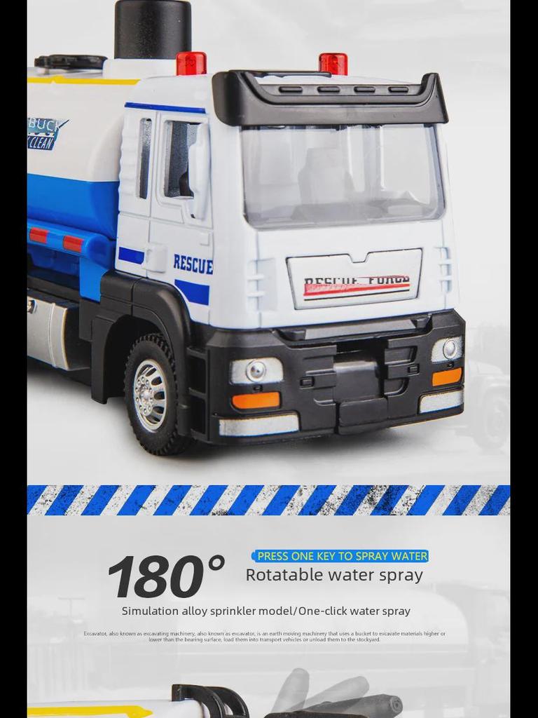 Large Toy Sprinkler Truck: Inertia-Powered Water Spray Engineering Vehicle for Kids