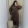 Completo casual da donna in 2 pezzi: Felpa con zip Pantaloni a gamba larga Misto cotone-poliestere Stampa 3D Stile streetwear