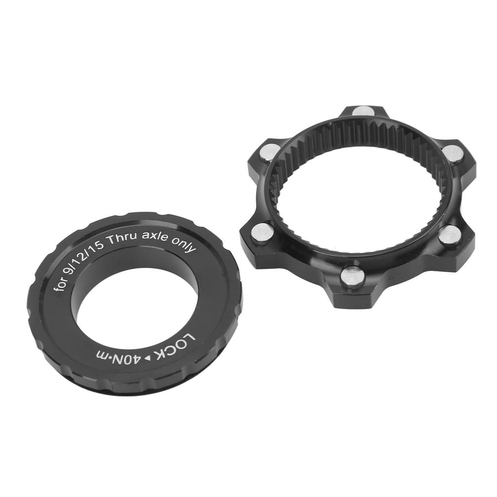 Bike Center Lock Disc To 6 Pin Disc Adapter Aluminum Alloy Bike Hubs Middle Lock Conversion Base with Lock Cover Black