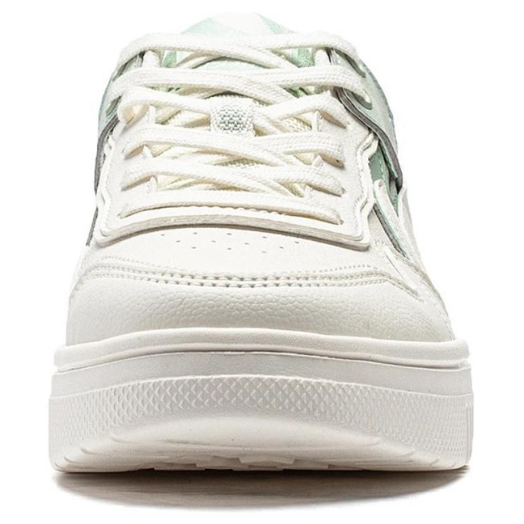Li-Ning Qingyun Soft Classic Low-Top Casual Shoes Women Sneaker White Green AGCU388-2