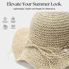 Elegant Hand Crocheted Paper Straw Sun Hat Women Breathable Wide Border Beach Hat Summer Outdoor Travel Accessory