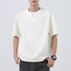Men Fake Two Piece Notch Neck T Shirt Short Sleeve Loose Casual Textured Minimal Daily Summer Street Top