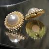 Retro Pearl Geometric Earrings Light Luxury Simple French Commuter Stud Earrings Jewelry Stall Versatile Earrings