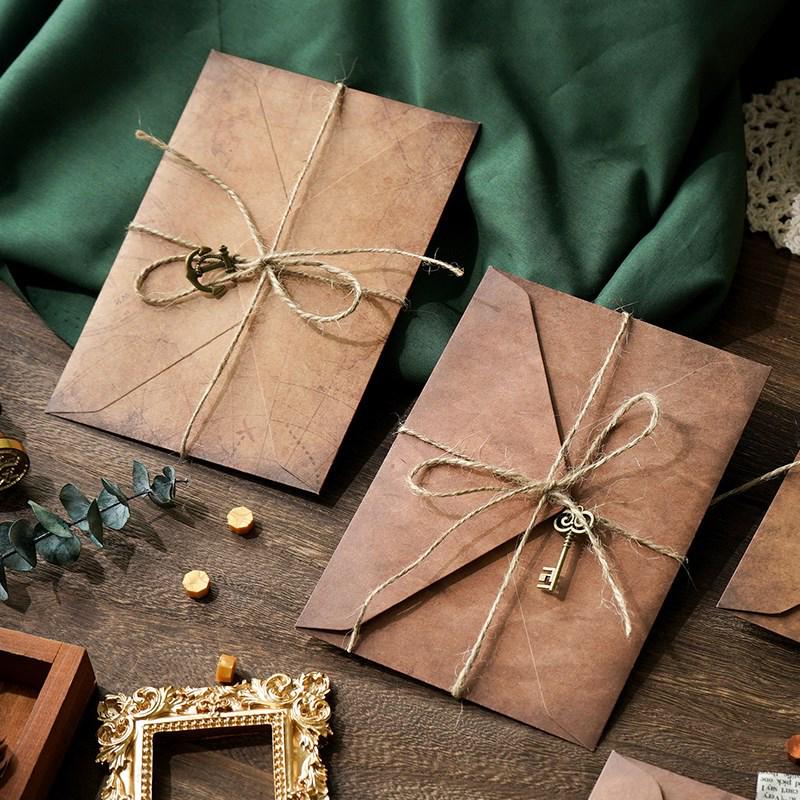 Nostalgic A5 Love Letter Set with Kraft Paper and Hemp Rope Ornament