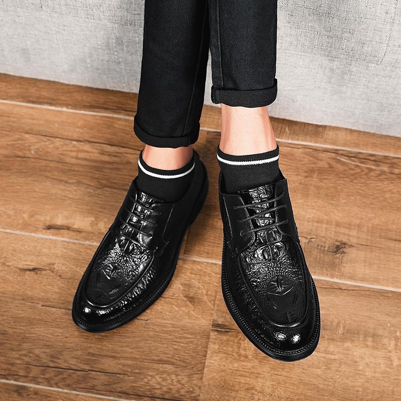 Herrenschuhe Mode Leder Freizeitschuhe Herren Sneaker Outdoor Wanderschuhe zum Schnüren Neu Rutschfest Abrieb Herren Businessschuhe