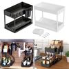Versatile 2 Levels Under Sink Rack with Sliding Out Drawer Sturdy Spices and Dish Holder for Home Organization