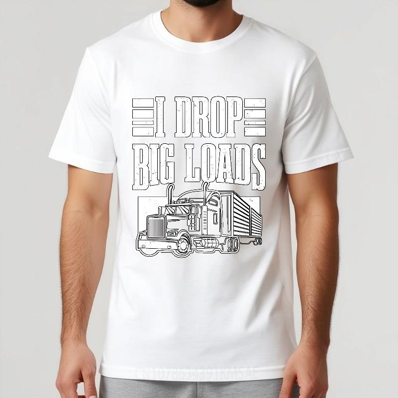 Oversized Summer Teenagers Tshirt I Drop Big Loads Truck Graphic Short Sleeve Relaxed Fit ONeck Tee Shirt Brand Teeshirt