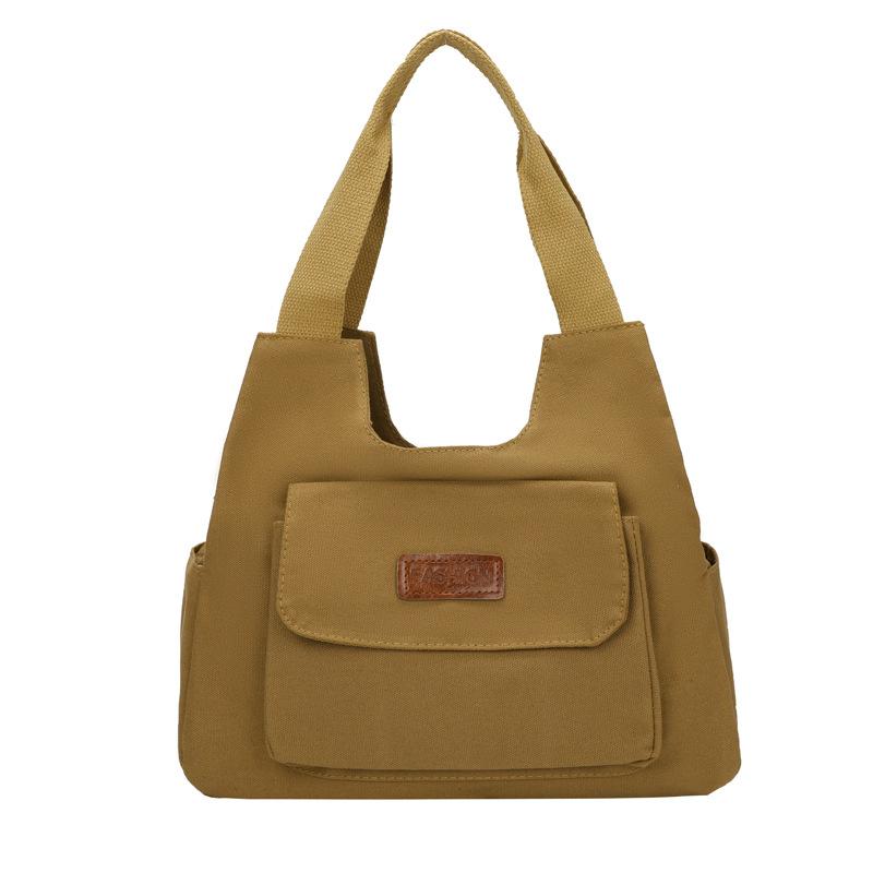 

Женская сумка повседневная универсальная сумка для поездок на работу японская ins ретро нишевый дизайн холщовая сумка простая однотонная сумка-тоут хаки