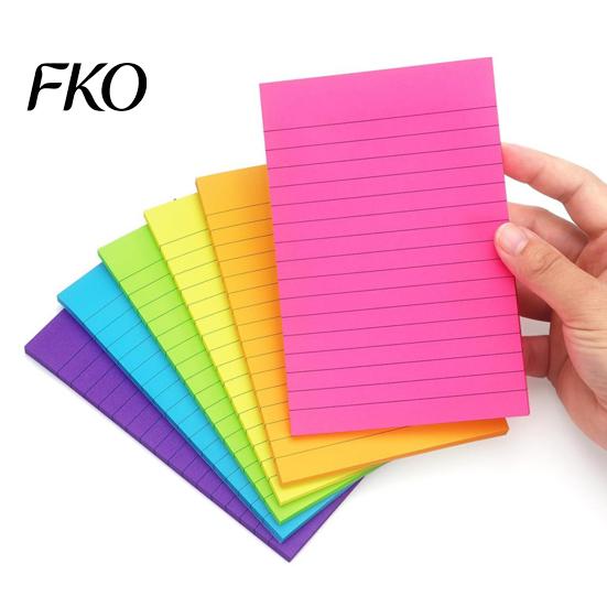 Reminder Stick Notes 6 Pcs Lined Notes, 6x4in Ruled Self-Stick Pads, 45 Sheets/Pad Colorful Sheet Adhesive Sticking Memo Pads for to Do List,