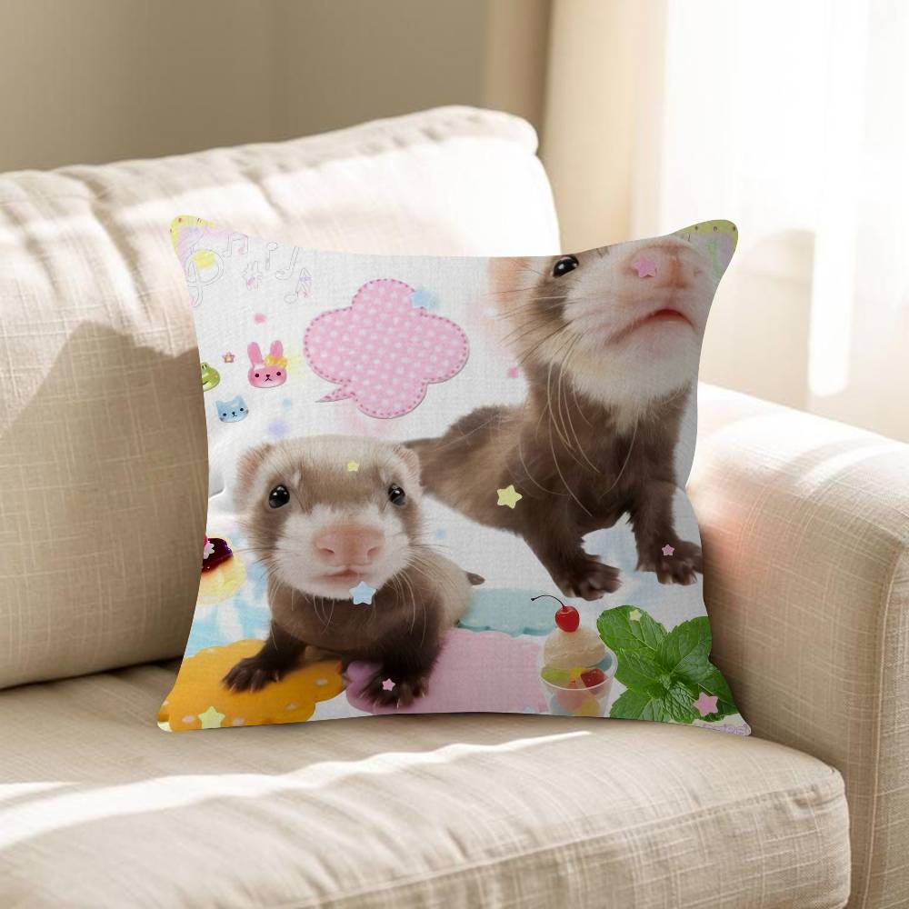 Cute Dreamy Pink Blue Puppy Animals Pillow Cushion Cover Pillowcase Living Room Sofa Home Decor Customized