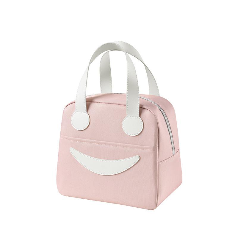 Cute Smiley Face Bento Bag Insulated Lunch Box Bag Handheld Bento Bag Lunch Bag Student Bento Bag Insulated Meal Bag