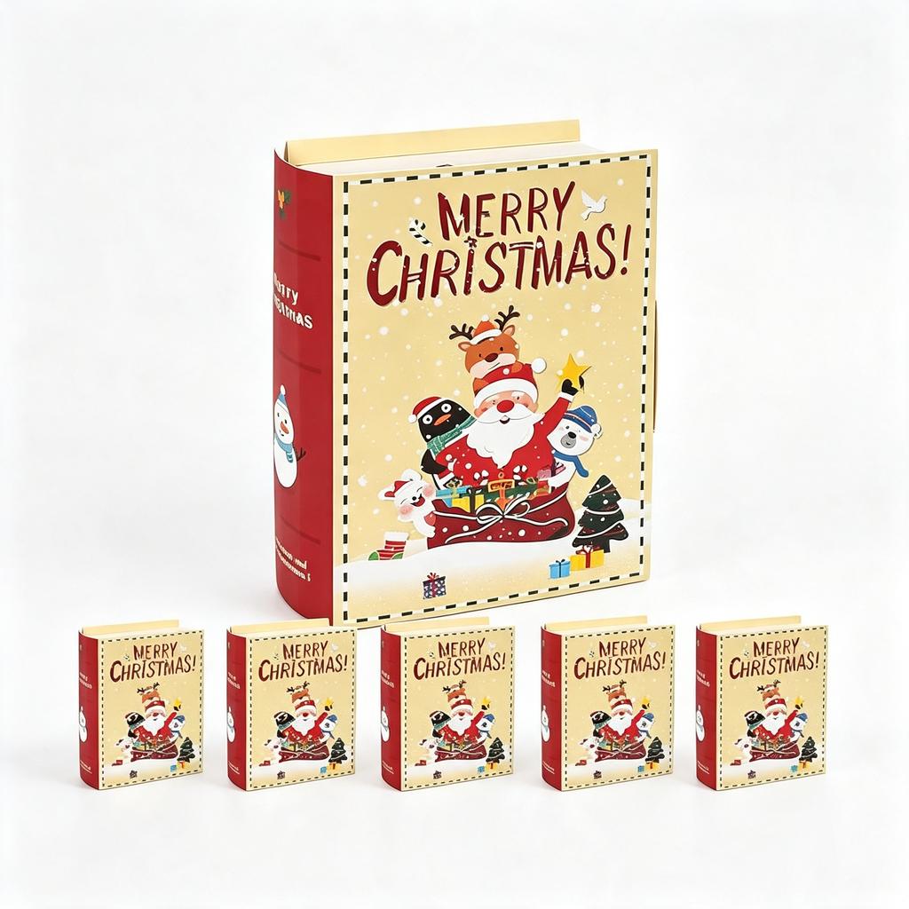 Christmas Cookie Boxes 5Pcs Small Treat Boxes Candy Goody Sweet Boxes for Christmas Favor Bag Filler Holiday Party Supplies
