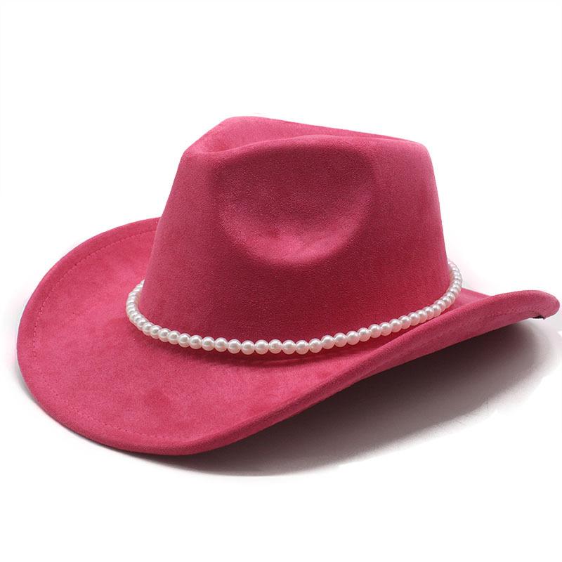 Vintage Pearl Western Cowboy Hat Men And Women, Tibetan Suede Jazz Hat, Top Hat