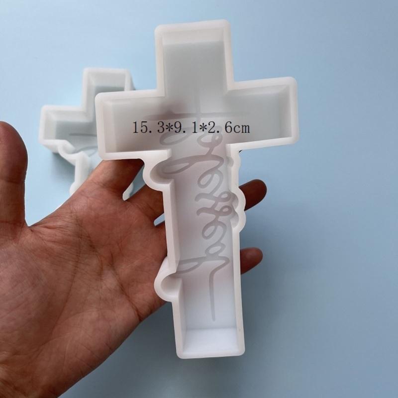 Faith Cross Pendant Car Freshie Silicone Mold Resin Casting Mold for Soap Candy Baking DIY Handmade Candle Decoration