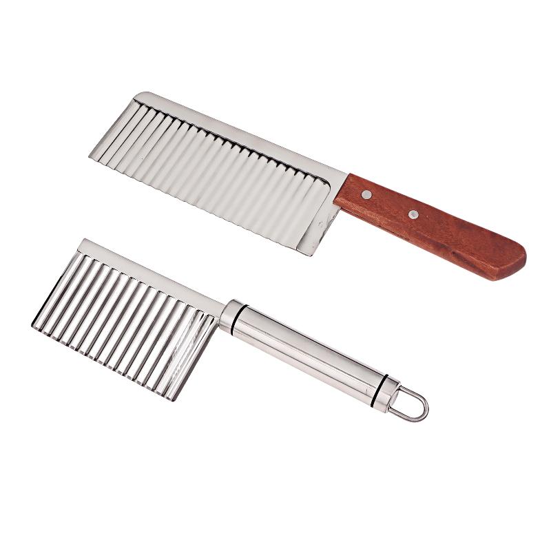 Stainless Steel Crinkle Cut Potato Slicer Wavy Blade Cutter Potato Chopper For Vegetable Chip Making Kitchen Cooking Tool