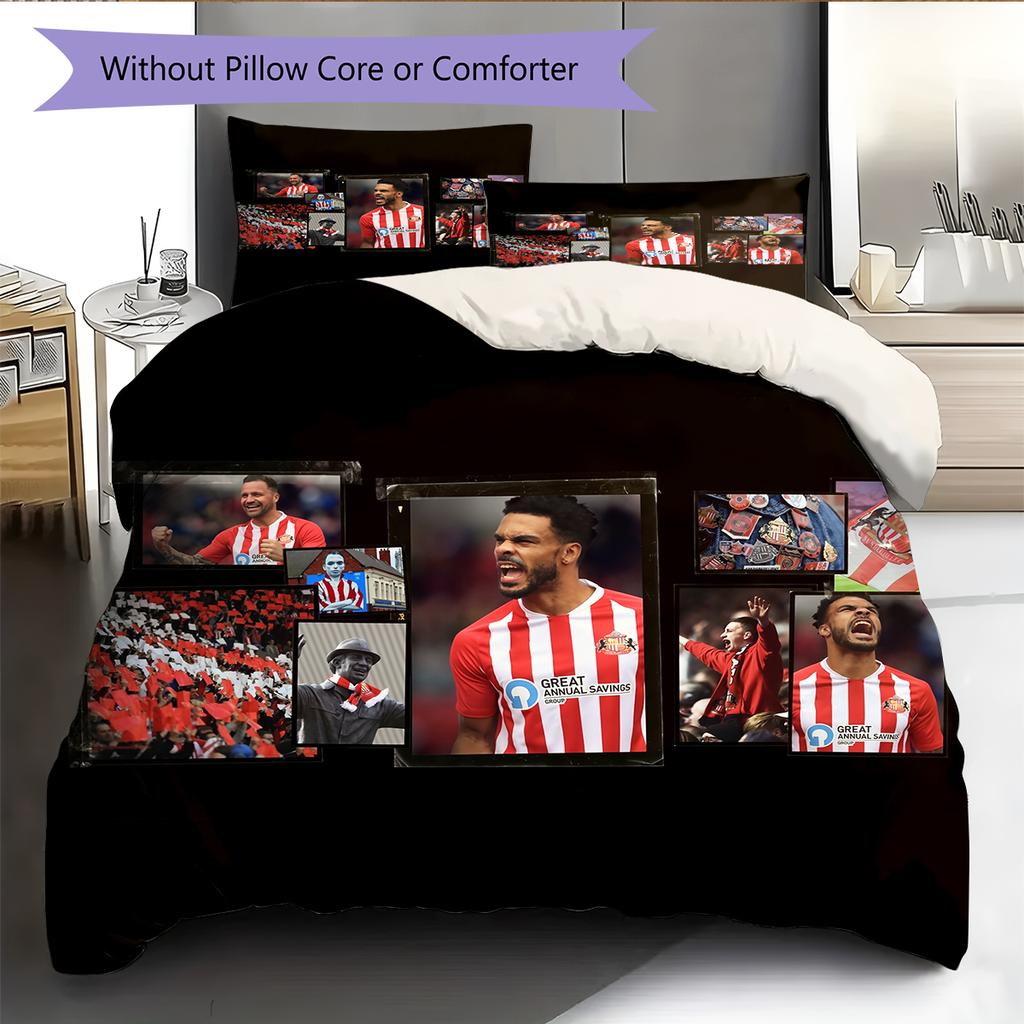 Madrid team Pattern Bedding Home Decoration Birthday Gift (1 * duvet cover + 2 * pillowcase, without core)