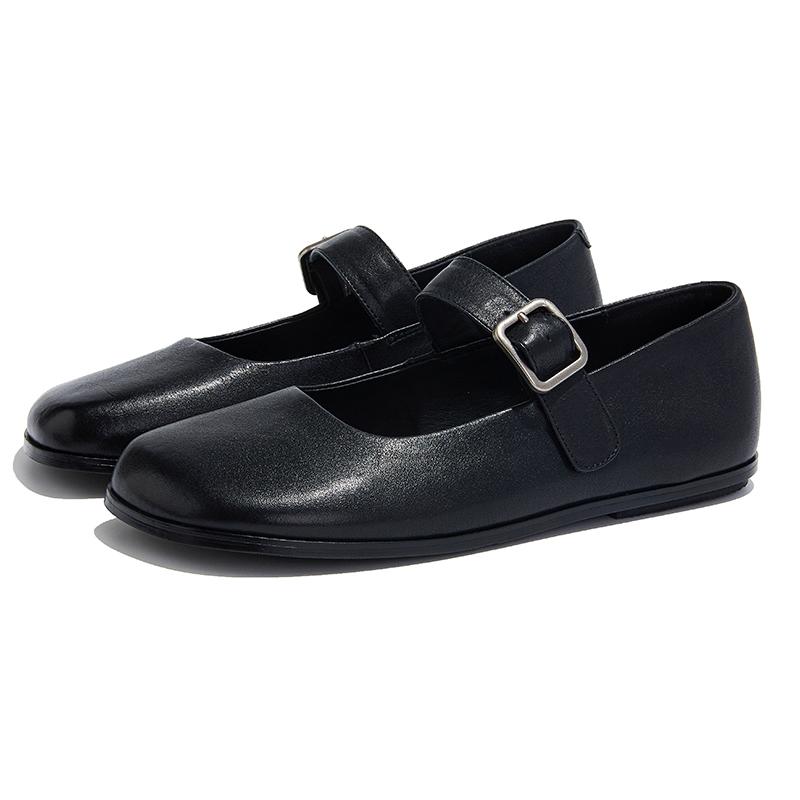 Fashion AIYUQI Mary Jane Female Shoes 2025 New Genuine Leather Shoes Women Non-slip Large Size Square Toe Buckle Ballet Flats Women