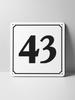 Metal Sign Black House Number On White Background Outdoor Wall Art Decor