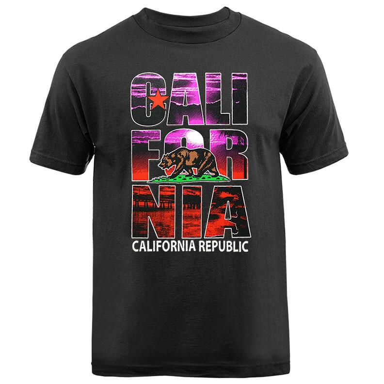 Футболка унисекс с графическим принтом «Республика Золотого штата Калифорния» Медведь Кали S