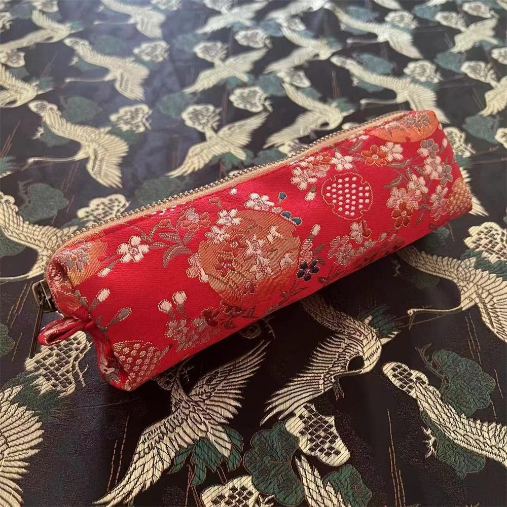 Embroidery Pen Box Simple Chinese Pen Holder Student Pencil Bag Large Capacity Cute Stationery Case For Classroom Stationery