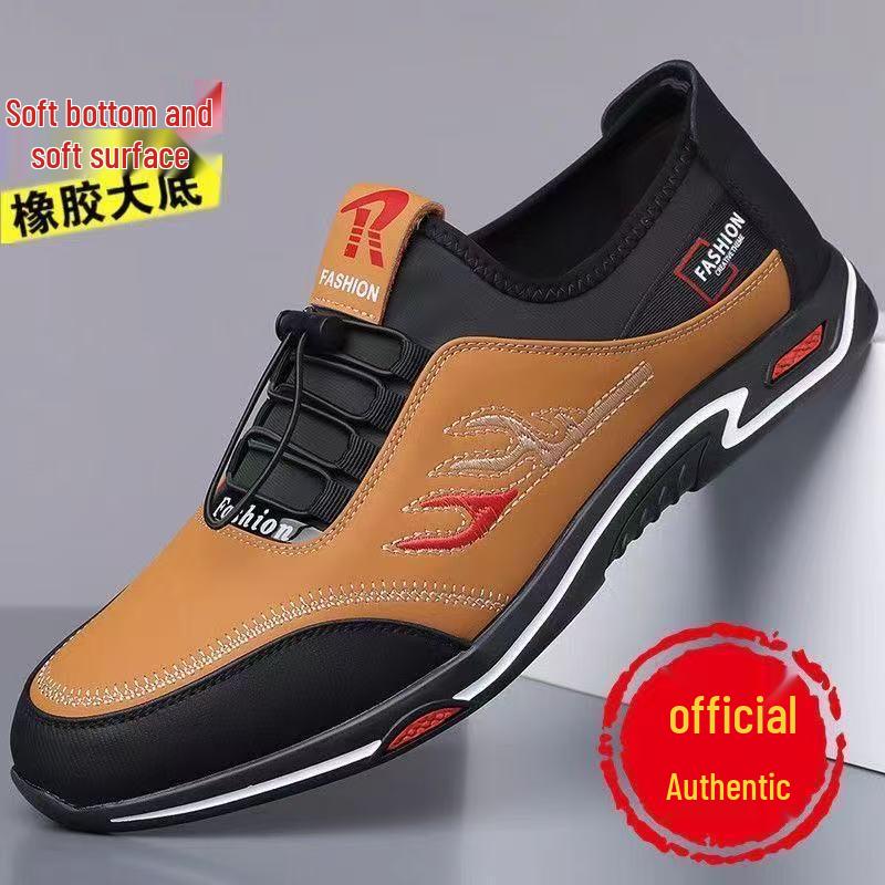 

Мужские универсальные кожаные слипоны: Мягкая подошва, Нескользящая, Износостойкая, Дышащая, Идеально подходит для весны и осени. Size 43