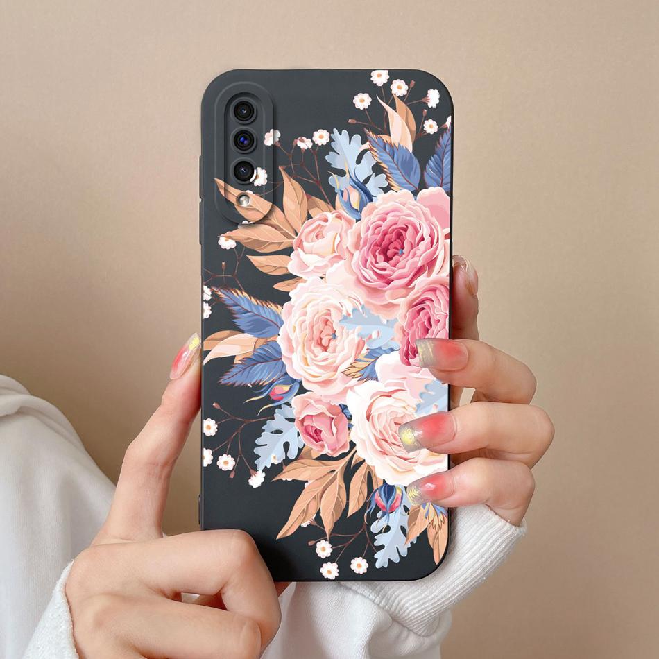 Case For Samsung A50 A50S Cute Astronaut Camera Lens Protection Soft Liquid Silicone Back Cover For Samsung Galaxy A 50 50S Capa