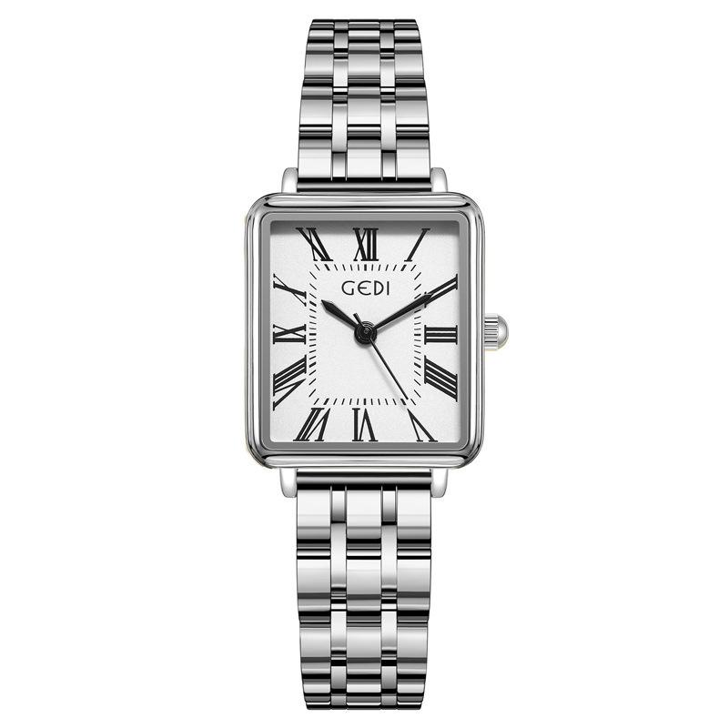 Vintage Roman Solid Stainless Steel Women S Watch Exquisite Square Quartz Watch Women S Waterproof Medieval Watch