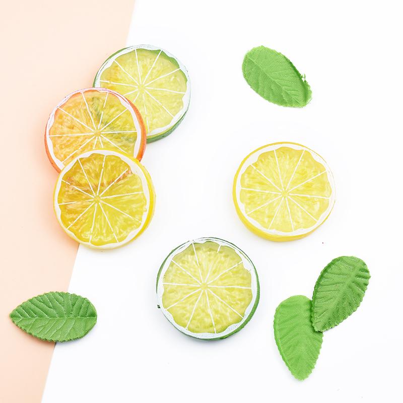 5/10pcs Artificial Plastic Lemon Fake Plants Kid Toys Fridge Sticker Diy Needlework Household Products New Year Festival Decor