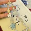 3D Star Phone Strap Pearl Cat Mobile Lanyard Telephone Decor Beaded Phone Chain  Jewelry Gift